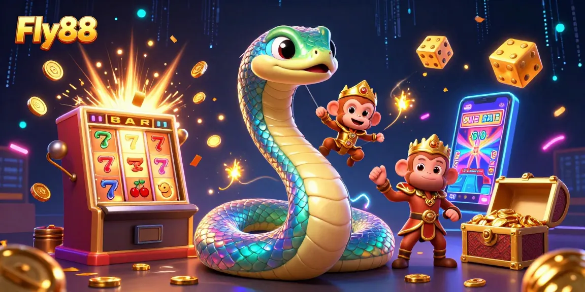 Engage with Fly88's exciting gambling experience featuring vibrant characters and dynamic gaming elements.