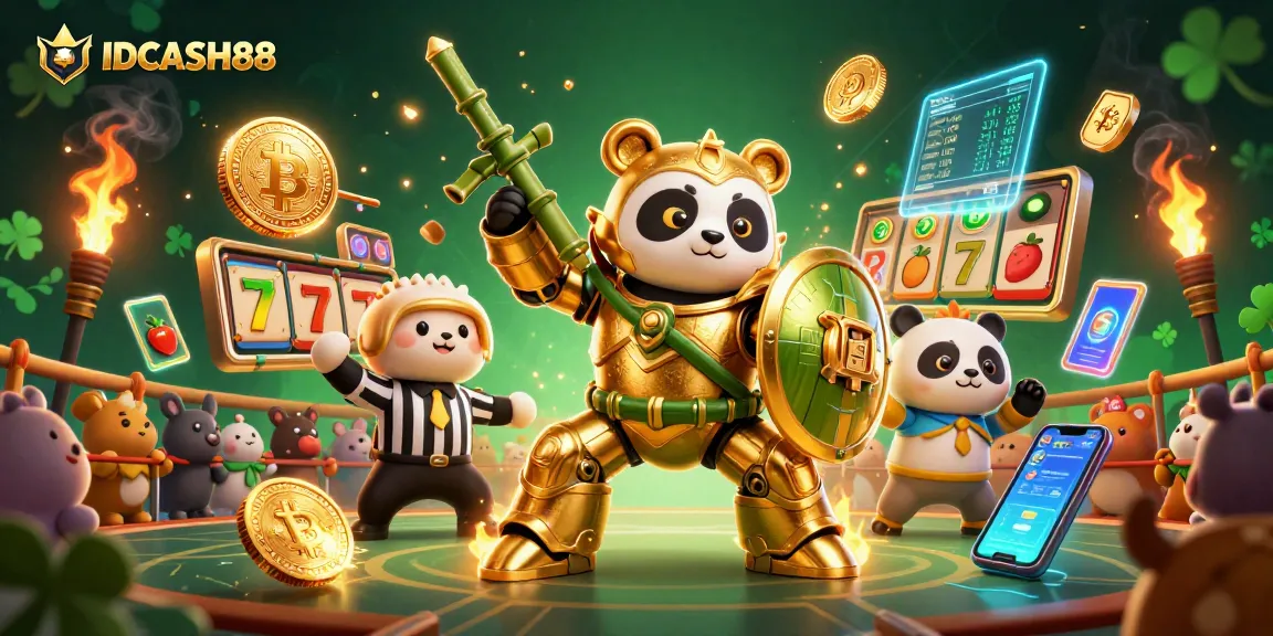 Engage in thrilling gameplay at IDCASH88 with a lively casino-themed scene packed with action.