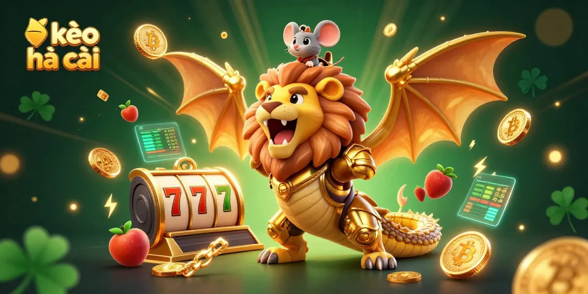 Engage with kèo nhà cái as a 3D chimera leads the casino adventure filled with slots and crypto elements.