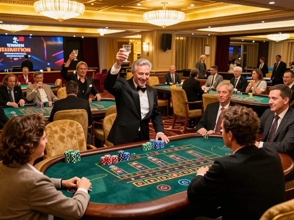 Players enjoying dynamic gameplay at casinò stranieri che accettano italiani with colorful chips and dealers managing bets.