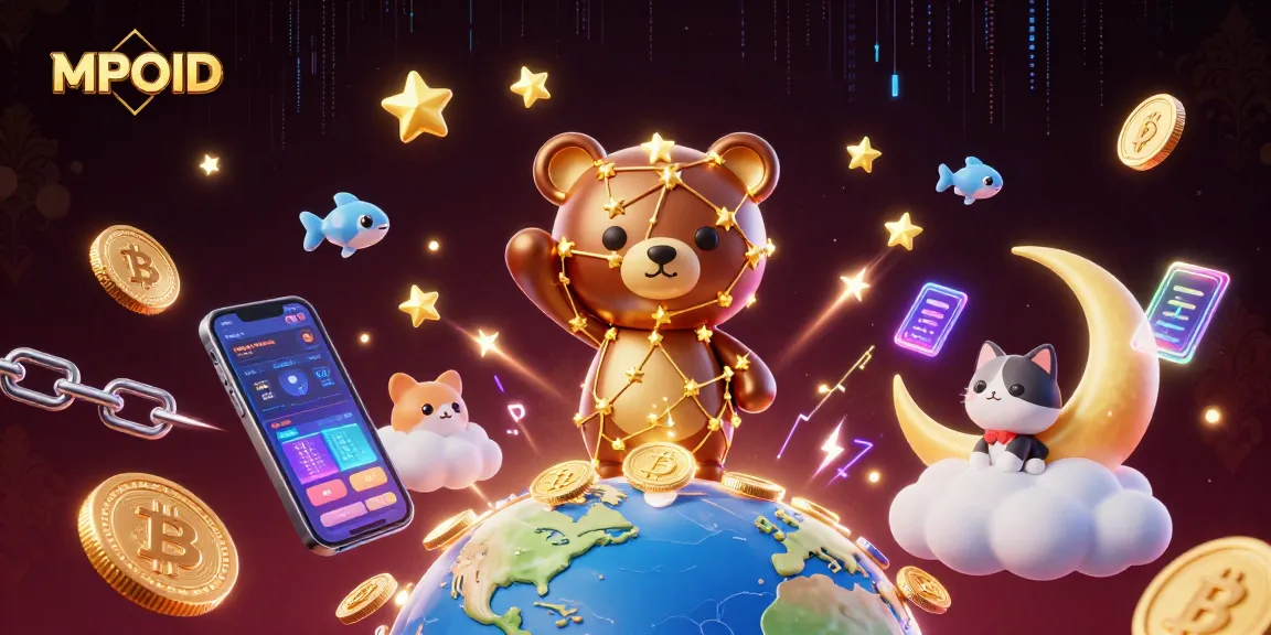 Experience the excitement of MPOID with captivating 3D illustrations showcasing vibrant gaming elements.