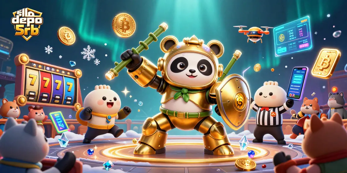 Play exciting slot depo 5rb with unique gaming features, dynamic visuals, and vibrant crypto elements.