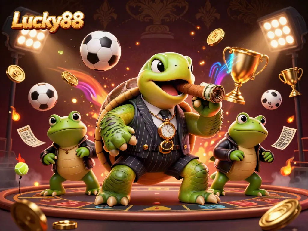 Experience the vibrant energy of Lucky88 with animated casino characters and dynamic gaming elements.