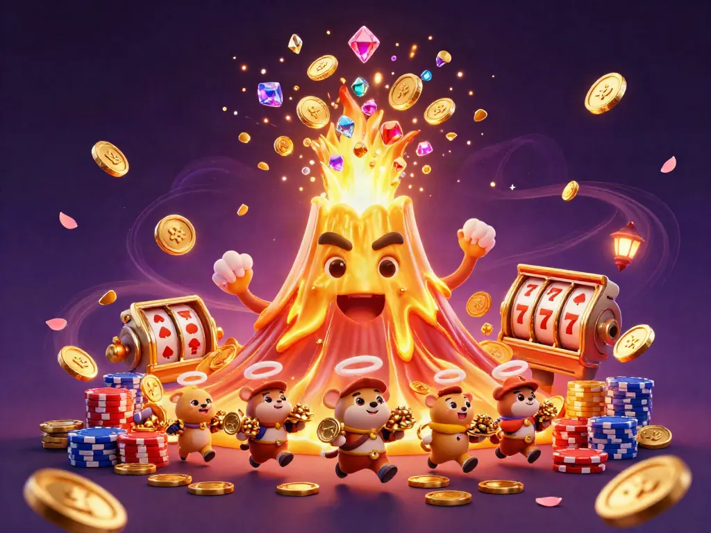 Experience thrilling slot action with animated treasure, coins, and vibrant gaming elements.