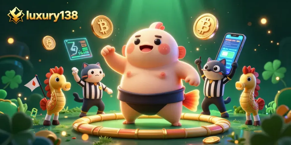 Menggandakan keseruan di luxury138, fugu besar di ring bawah laut menunjukkan aksi permainan crypto dengan gemerlap koin 3D.
