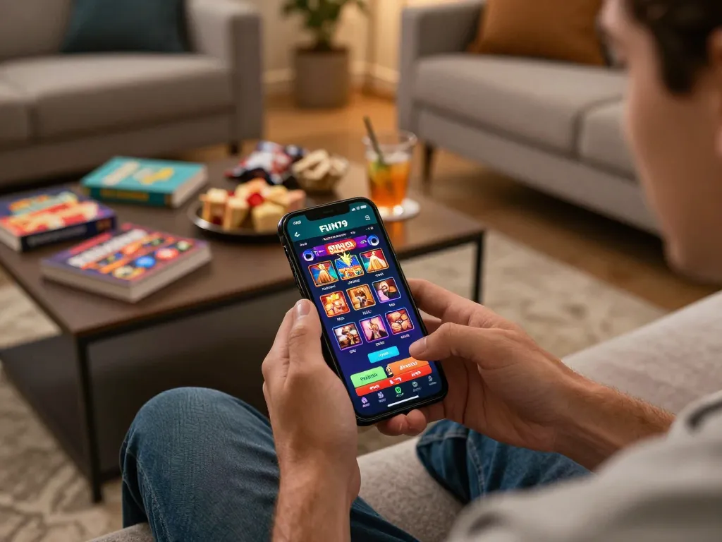 Engage with exciting games on the FUN79 app while enjoying a cozy home gaming experience.