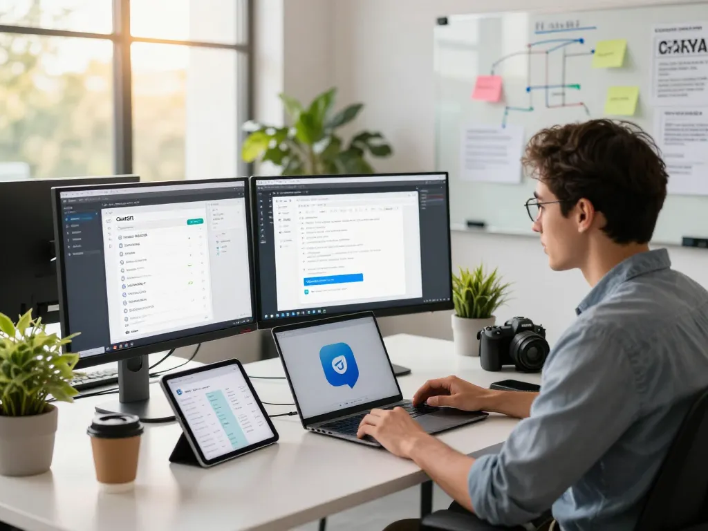 OpenClaw AI assistant enhancing productivity in a collaborative tech workspace setup.