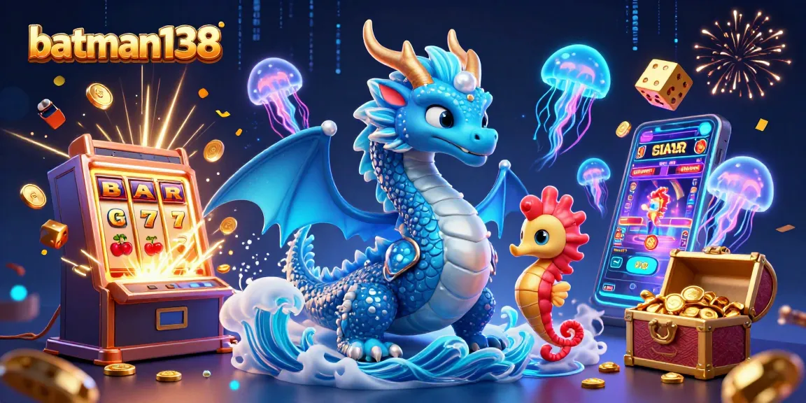 Experience winning at batman138 with dynamic casino elements featuring a dragon and playful jellyfish.