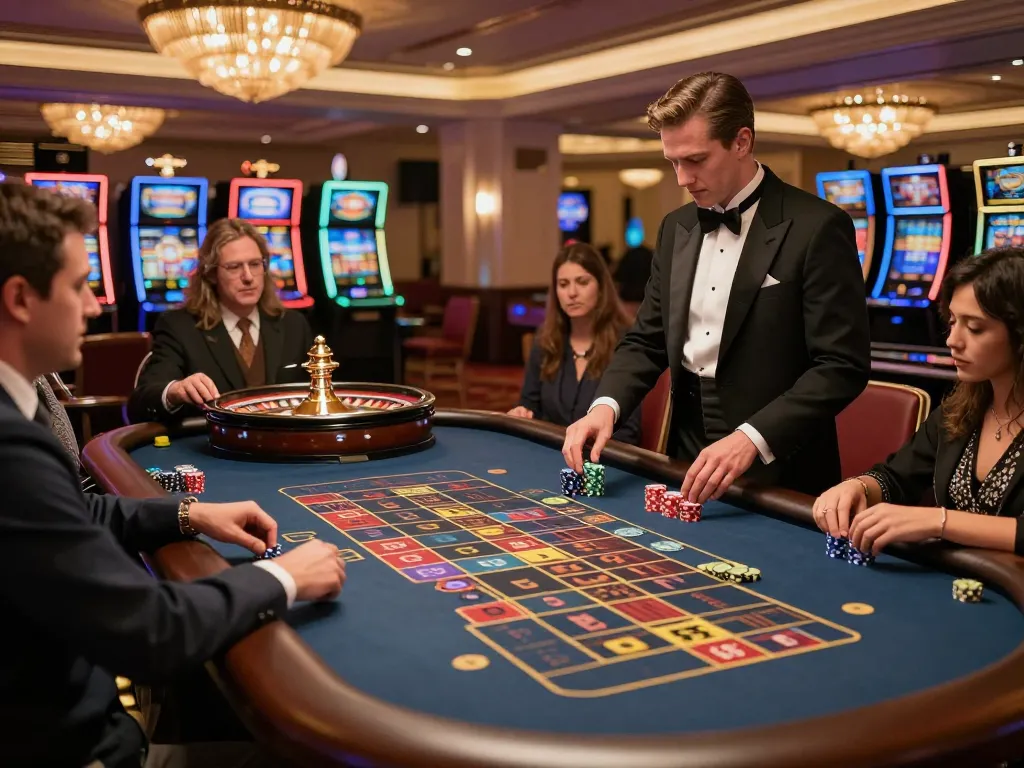 Muraibet players thrillingly engaging at a roulette table, showcasing the excitement of live gaming.