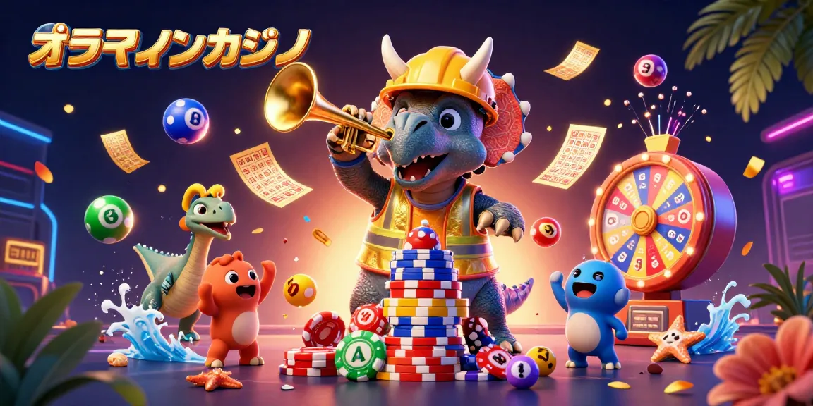 オンラインカジノで楽しく遊ぶトリケラトプスやパラサウロロフスのイラスト