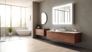 Der spiegelschrank led verbindet modernes Design mit praktischer Beleuchtung im Bad.