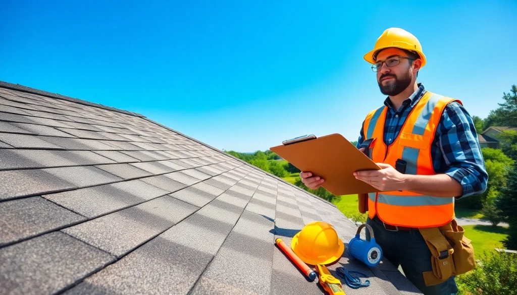 Providing reliable roofing services during an inspection while highlighting quality materials.
