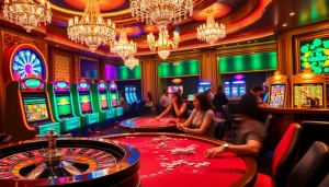 Experience the thrill of winning at 23win in a vibrant casino atmosphere with excited players and colorful games.