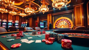 Experience the excitement of gambling at 789BET.COM with vibrant casino scenes full of action and luxury.