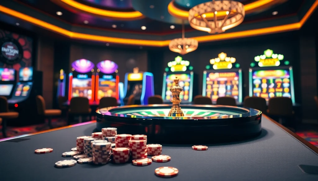 Experience the thrilling atmosphere of online gaming at https://betssonn.com.br with vibrant casino visuals showcasing excitement and luxury.
