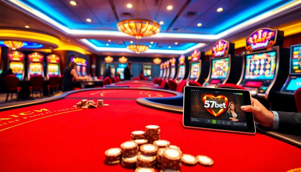 A thrilling moment at https://67bett.com.br with players enjoying online casino games and winning chips.