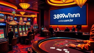 Experience thrilling gaming at https://389winn.com.br with stylish casino tables and vibrant slot machines.