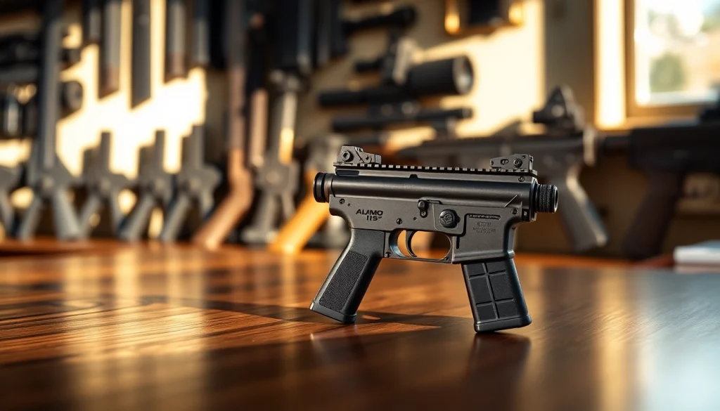 Showcase of Alamo 15 trigger for sale against premium quality background highlighting its features.