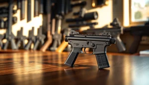 Showcase of Alamo 15 trigger for sale against premium quality background highlighting its features.