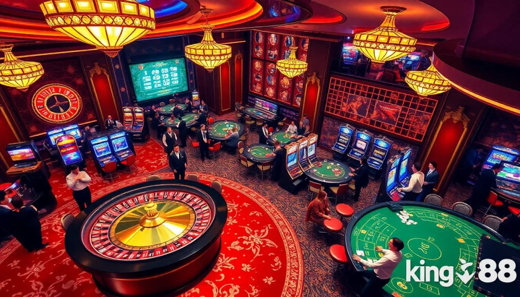 Experience the excitement of king88 with dazzling gaming tables and luxurious surroundings.