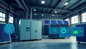 Commercial storage solution showcasing an advanced solar energy system for sustainable businesses.