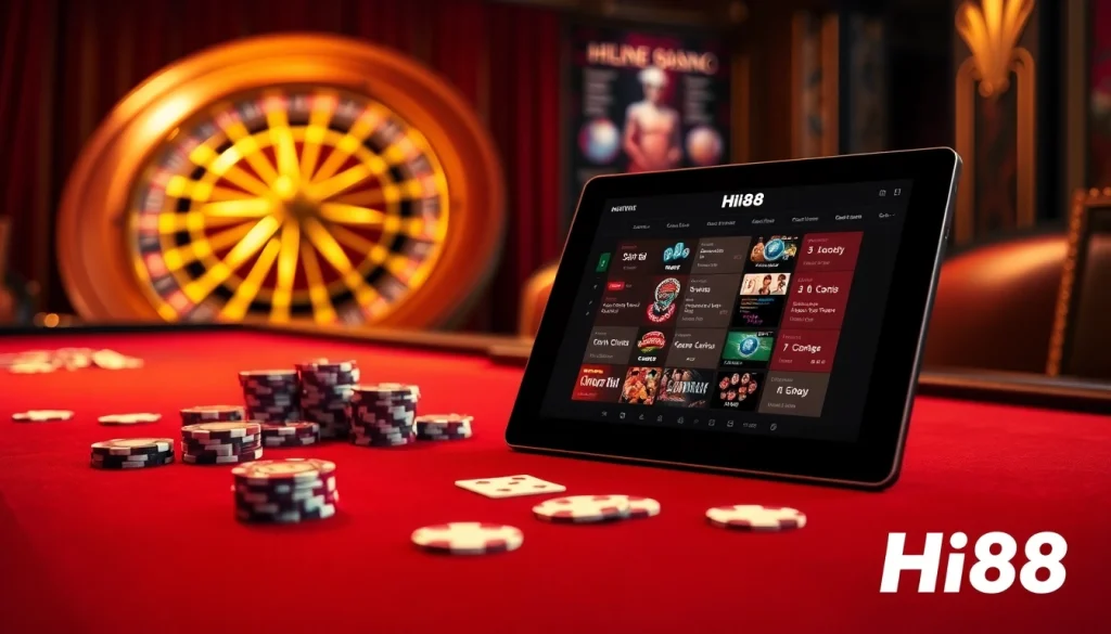 Experience the excitement of Hi88 casino gaming at a stylish poker table.