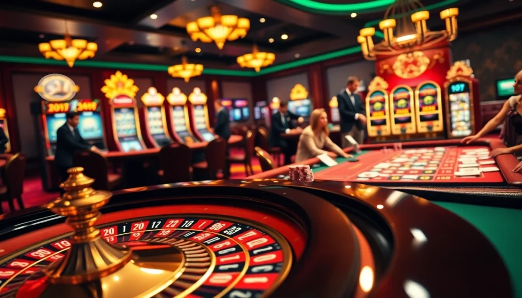 Experience thrilling action on the roulette table at https://255bett.com.br with vibrant casino elements and excited players.