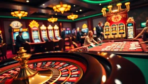 Experience thrilling action on the roulette table at https://255bett.com.br with vibrant casino elements and excited players.