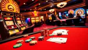 Players winning at a poker table in a luxury casino setting, showcasing XX88's exciting gaming experience.