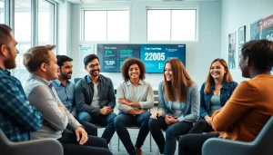 Powerful career services enhance growth in a modern, collaborative office environment.