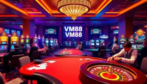 Experience the thrill of gambling at VM88 with vibrant casino tables and exciting games.