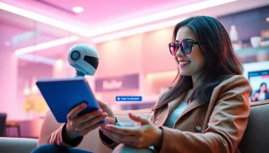 Engaging in ai sexting with a chatbot, showcasing a romantic digital interaction