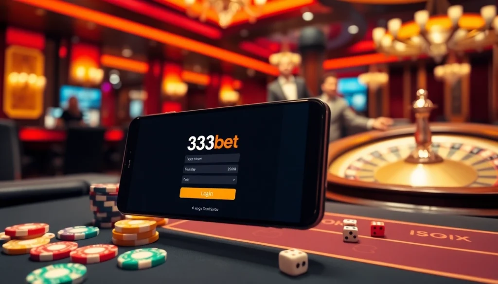 Experience thrilling gambling excitement with the 333bet Login interface alongside vibrant casino elements.