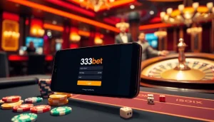 Experience thrilling gambling excitement with the 333bet Login interface alongside vibrant casino elements.