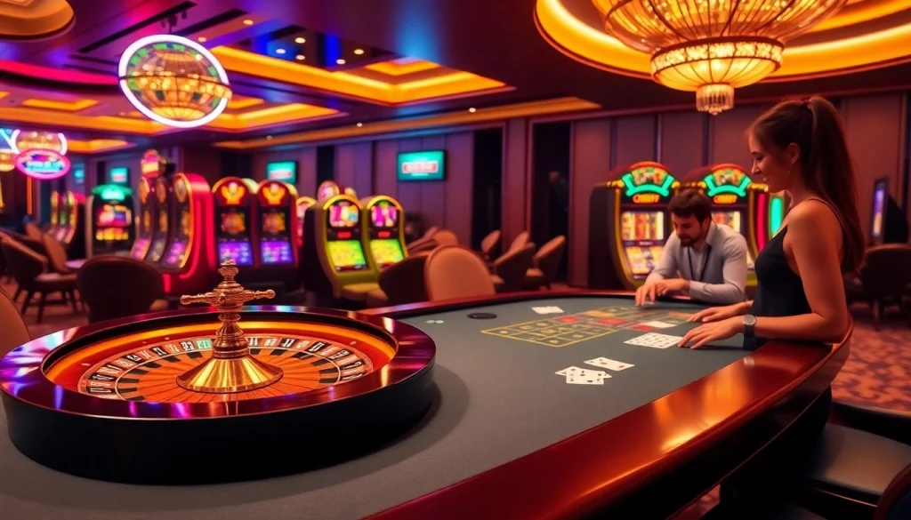 Players winning at go8 casino tables showcasing excitement in a luxurious setting.