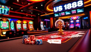 Players enjoying the thrilling experience at UU88 casino with vibrant gaming tables and modern interfaces.