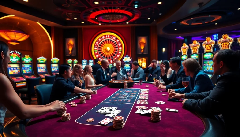 Experience thrilling gameplay at MMOO's luxurious casino tables filled with excitement.