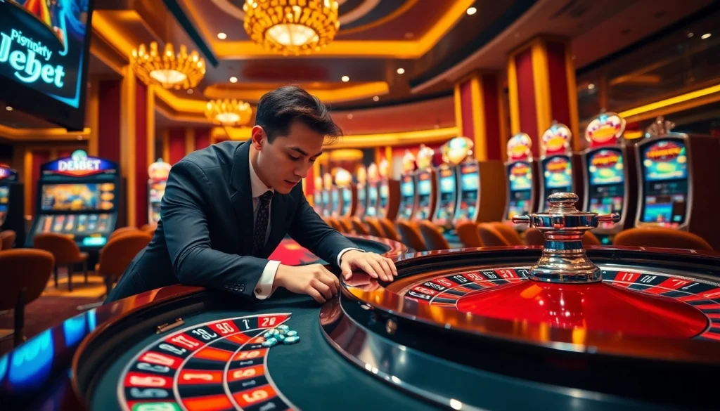 Experience the thrill of gambling with DEBET at vibrant casino tables filled with excitement.