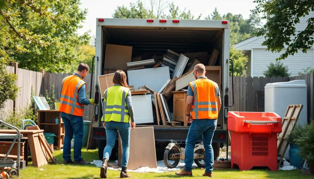 Efficient junk removal team in Bergen County clearing debris for junk removal.