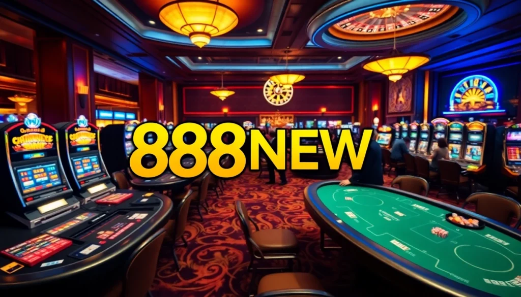 Exciting gameplay at 888NEW with vibrant casino tables and energetic players.