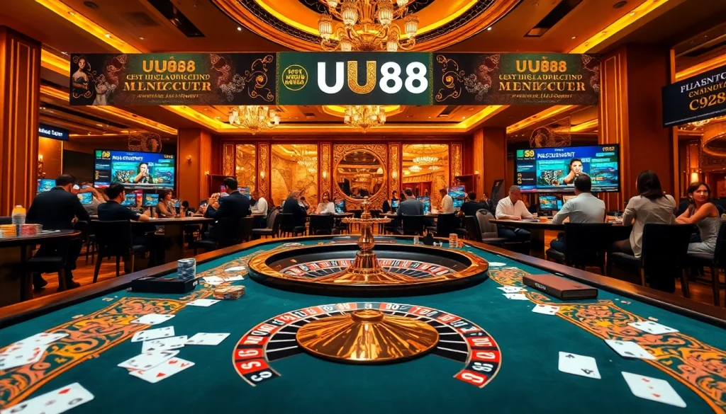 Engaged players enjoying the thrilling atmosphere at UU88 casino table.