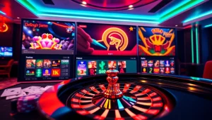 Dive into the world of dewacasino login with an enticing online casino interface featuring roulette and cards.