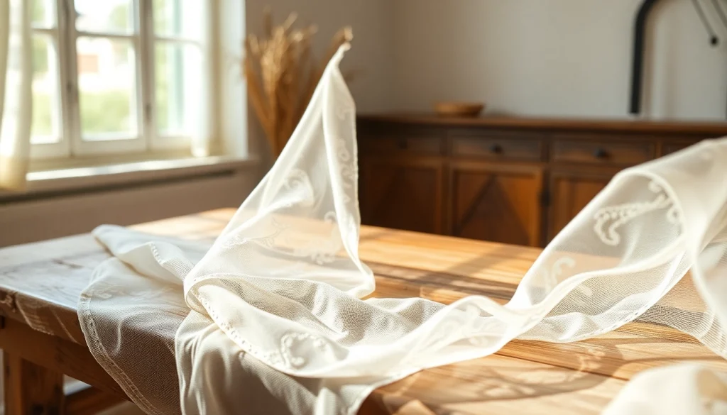 Voile stof vertoont een elegante textuur en zachte uitstraling in natuurlijke lichtinval.