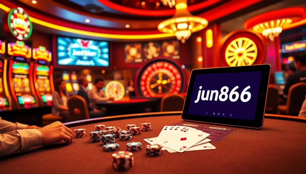 Experience winning moments at https://jun886.dev/ with vibrant casino tables, cards, and exciting slot machines.