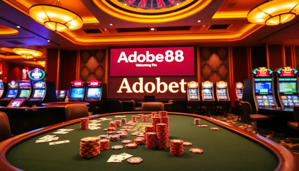 Experience the excitement of betting at Adobet88 with poker tables and roulette wheels.