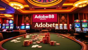 Experience the excitement of betting at Adobet88 with poker tables and roulette wheels.