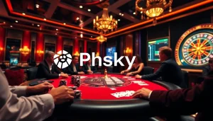 Experience the thrill of Phsky with exciting card games at a luxury casino table.