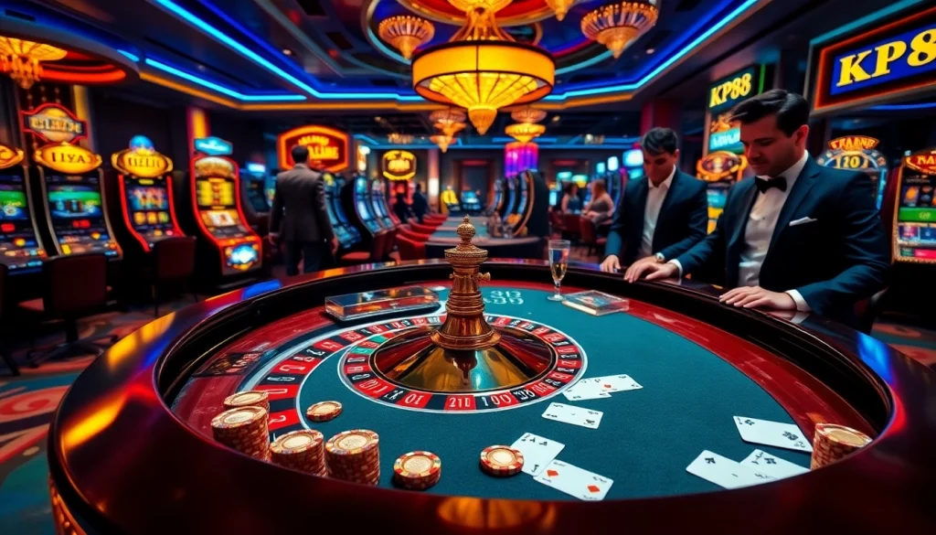 Experience the excitement of KP88 Casino with players enjoying a thrilling roulette game.
