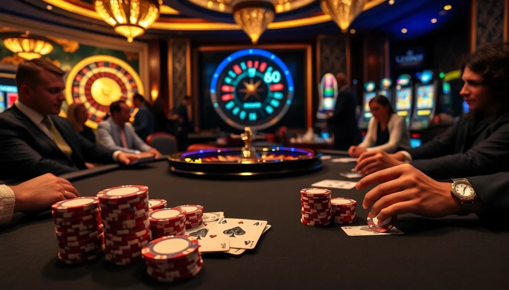 Experience the thrill of gambling with LC88 Marketing at a luxury casino table.
