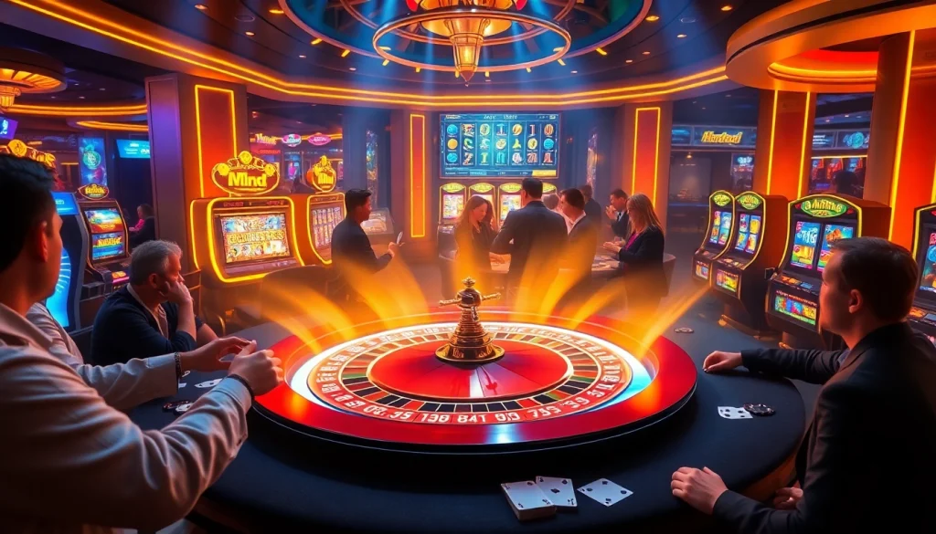 Experience a thrilling scene with vibrant poker chips at a casino while showcasing a hentai game interface.